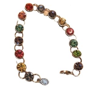 Multi Colored rhinestone bracelet 6 3/4"